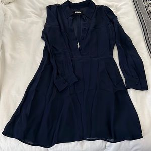 Reformation Navy Collared Dress